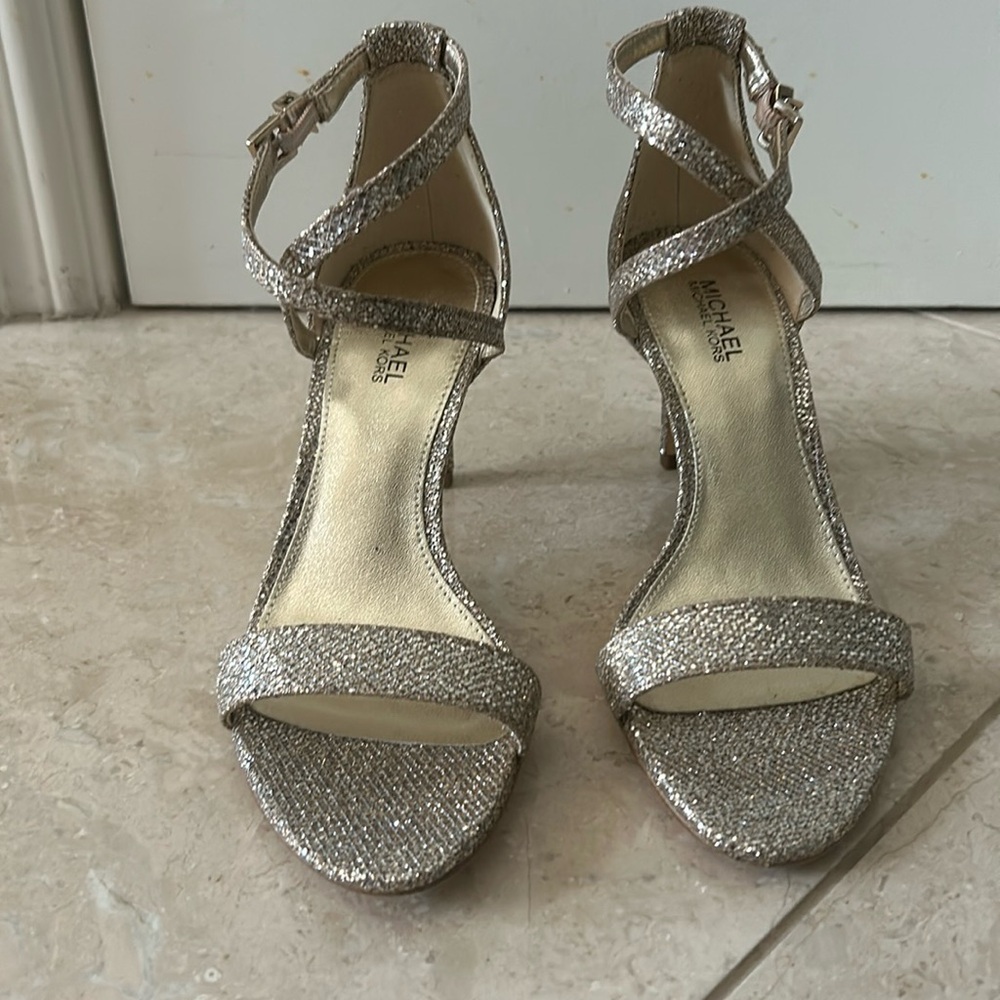 Brand new gold strappy Michael Kors heels